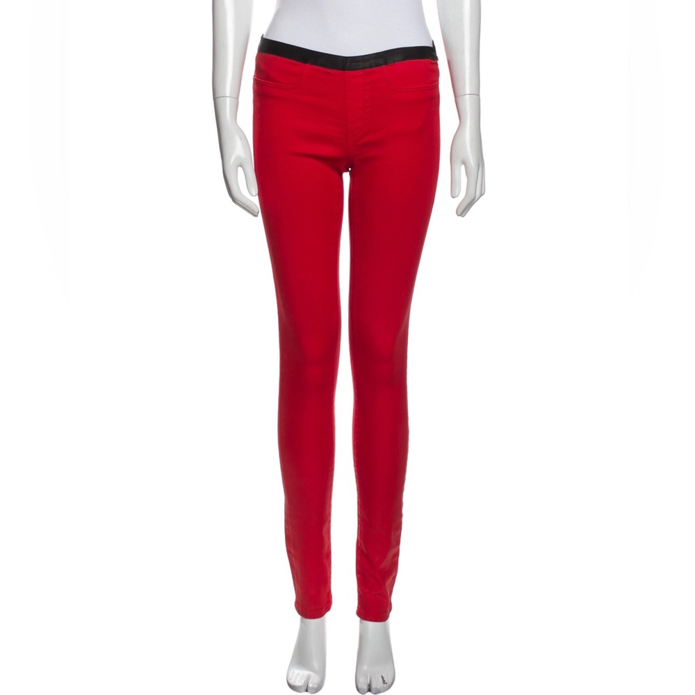 Helmet Lang red skinny leg pants, low rise. Size: S. Very good condition.